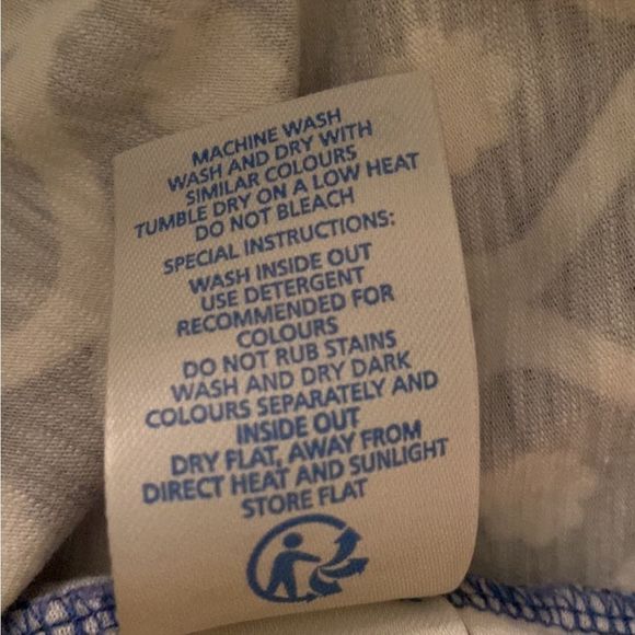 GUC BODEN Faux Wrap Knit Dress, 2 Petite, Blue/White geometric Floral Pattern - Picture 10 of 11